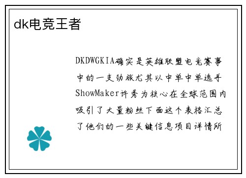 dk电竞王者